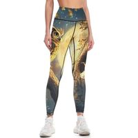 Fairy House with Owl Womens Workout Leggings High Waisted Tummy Control Yoga Pants