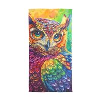 ALAZA Rainbow Owl Panting Long Silk Like Scarf for Women Large Head Wrap Stole