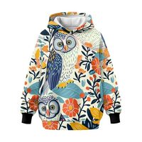 Giftbloom Oversized Hoodie for Women Owl Pullovers Hoodies Long Sleeve Hooded Sweatshirts with Pocke