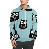 Owl Boo Casual Hoodies Long Sleeve Lightweight Pullover Tops Loose Sweatshirt Moisture Wicking Breat
