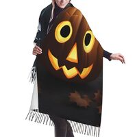 Zhuanyun Halloween Owl Ghost Pumpkin 1 print soft and warm winter scarf for women - lightweight fash