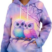 HIVICHI Owl Hoodies for Women Graphic Cute Print Funny Trendy Pullover Hooded Sweatshirt, XX-Large,