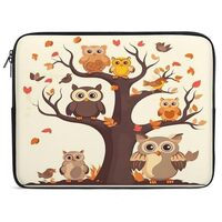 Cartoon Family Owls On The Brown Tree Laptop Sleeve Case 17inch, Shockproof Protective Case, 10-17 I