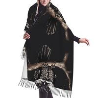 tgfvbcpp Fringed Late Night Owl Print Shawl for Women – Soft Wrap, Lightweight Sa