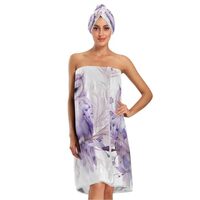 Kigai Cute Owls Women's Bath Wrap Set of 3 Soft & Absorbent Bath Towel with Adjustable Clos