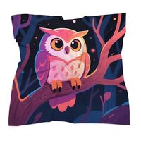 VIDI Silk Like Head Scarf for Women Owl Satin Bandana Neck Scarf, Fashion Headwrap for Hair 18"