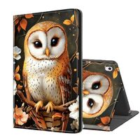 ETLKJVBL for iPad A16 Case, Stand Cover Multi Angle Viewing, Auto Sleep/Wake, Owl on Branch with Flo