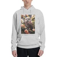 LKWSCGHM Men's Fleece Hoodie Sweatshirts Fall Pullover Hoodies Casual Sweaters Owl and Flower W
