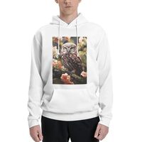 LKWSCGHM Men's Fleece Hoodie Sweatshirts Fall Pullover Hoodies Casual Sweaters Owl and Flower W