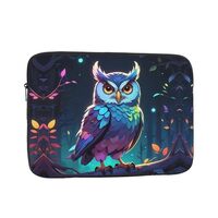 WZYWHJ Glow-in-Dark Owl Prints Shockproof Portable Laptop Sleeve Case 17 inch for Men and Women Busi