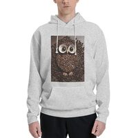 LKWSCGHM Men's Fleece Hoodie Sweatshirts Fall Pullover Hoodies Casual Sweaters Coffee bean owl 