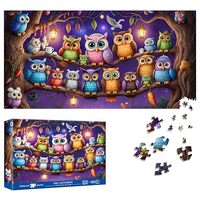 Reofrey Puzzles for Adults 1000 Pieces - Nocturnal Gathering OWL, Special Shape Jigsaw Puzzles, Chal