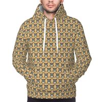 Kashinn Men's Sweatshirt Fleece Hoodie Pullover Hooded Pouch pocket Cute Owl Print Casual Wear