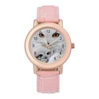 White Owls Women's Fashion Watch Custom Watch Easy Read for Women with Adjustable Strap