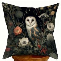 DWSHX William Morris Inspired Design Floral Pillow Covers, Vintage Floral Owl Print Throw Pillow Cov