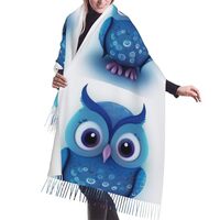AMREWQYL blue owl(1 printed cashmerette fringed scarf Tassel Scarf Warm Scarf