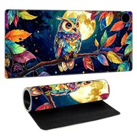 Gmeyutqy Heated Desk Pad Owl Gaming Mouse Pad Warm Desk Mat with 3 Levels Heating 23.6" x 14.2&