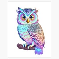 Beautiful Colorful Pastel Holographic Sweet Barn Owl Sticker Decal Laptop Car Window Vinyl 5"