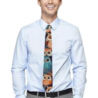 MUSM Anime Owl_77921330 Men's Tie，Classic Dress Necktie，Business Neckties，for Work, Weddi