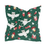 KOPIRIT Silk Scarf for Women Christmas Owls Green Print Head Hair Scarf Hair Bandana Head Wrap 23.6&