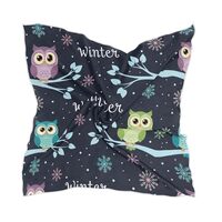 KOPIRIT Silk Scarf for Women Christmas Owls Night Print Head Hair Scarf Hair Bandana Head Wrap 23.6&