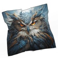 RTFGHJS Owl Head Scarf for Women Silk-Like Headbands Satin Bandana Fashion Neck Scarf 27"x27&qu