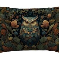 William Morris Abstract Art Floral Design Throw Pillow Cover Home Decor, Vintage Owl Pillowcase Cove