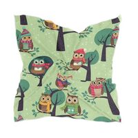 KOPIRIT Silk Scarf for Women Christmas Owls Winter Pattern Head Hair Scarf Head Wrap Bandana 23.6&qu