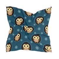 KOPIRIT Silk Scarf for Women Owls Circle Snowflake Winter Print Head Hair Scarf Headband Head Wrap 2
