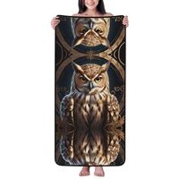 WZYCWB Owl Coral Velvet Bath Towel (27x55 inches), Absorbent and Quick-Drying Bath Towel, Suitable f