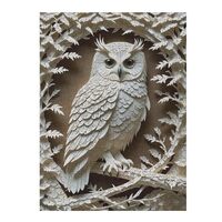 Visual 3D Owl 1000-Piece Wooden Jigsaw Puzzle, Abstract Art Puzzle, Vibrant Visual 3D Owl Design Sce