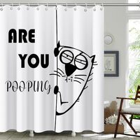 Funny Owl Shower Curtain,are You Pooping Bathroom Curtains,Novelty Waterproof Polyester Fabric Bath