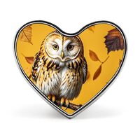 Owl Branch Buttons Pin Memorial Boutonniere for Wedding Groom Bride, Customize Lapel Heart Pin for C