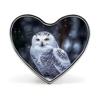 Arctic Owl Buttons Pin Memorial Boutonniere for Wedding Groom Bride, Customize Lapel Heart Pin for C