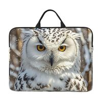Laptop Sleeve Case 15.6 inch Shockproof Computer Bag Winter White Owl Laptop Case with Handle