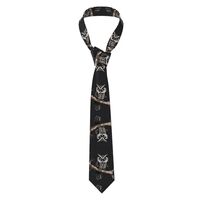 ZQYTGFDC Late Night Owl Mens Ties with Prints - Stylish Patterned Necktie Set for Business, Wedding 