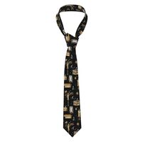 Emersakaler Owl Book Candle Moon Men's Skinny Necktie-Classic Silk Style,Soft & Durable for