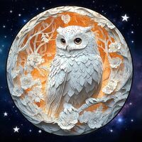 Luna Owl Puzzle, 3D Impossible Bird Puzzles, White Owls Art Jigsaw Puzzles, Unique Aesthetic Home De