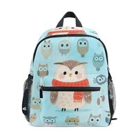 JUNZAN Owls Pattern Kid Backpack with Bottle Pockets Kids Student Bookbag for Camping S
