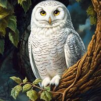 Beautiful White Owl 11CT Pre-Printed Cross Stitch Kit for Adults & Beginners, Easy Needlepoint P
