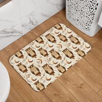TZTTZT Owl Moon Print Bathroom Rugs 24x16 Inches, Small Bathroom Bath Rugs Non Slip Washable, Soft A