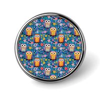 Flower Owl Print Pins for Backpack - Enamel Pins Cute Jacket Coat Hat Bags Badge Pin, Funny Novelty