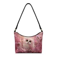 SAJJWHHR Owl Daisy Print Shoulder Purse for Women Lightweight Casual Underarm Bag Leather with Zippe