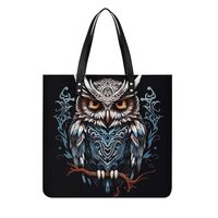 Owl PU Leather Tote Bag for Women Work Large Capacity Shoulder Bag Top Handle Purses And Handbags