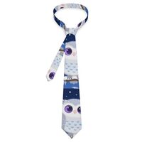 FodPand Cute Owl Tie for Men - Soft Polyester Necktie Wrinkle Resistant & Non-Fade for Business