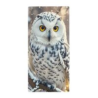 FekiLoot Winter White Owl Towel Soft Comfortable Towels Lightweight Compact Coral Fleece Towel for A