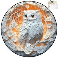 Luna Owl Puzzle, 3D Owls Puzzle, White Owls Art Jigsaw Puzzles, Intricate Laser-Cut Puzzles, Impossi