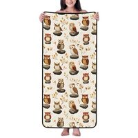 GVYGVY Cotton Bath Towels for Bathroom - Stone Owl Print Microfiber Towels for Body Bath Sheets, Qui
