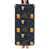 GVYGVY Cotton Bath Towels for Bathroom - Woods Owl Print Microfiber Towels for Body Bath Sheets, Qui