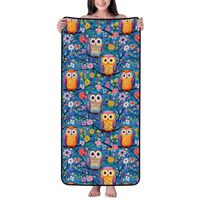 GVYGVY Cotton Bath Towels for Bathroom - Flower Owl Print Microfiber Towels for Body Bath Sheets, Qu
